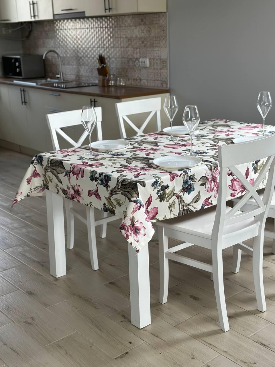 Linen waterproof tablecloth with Teflon, Geometry collection, luxury quality (custom or standard size)