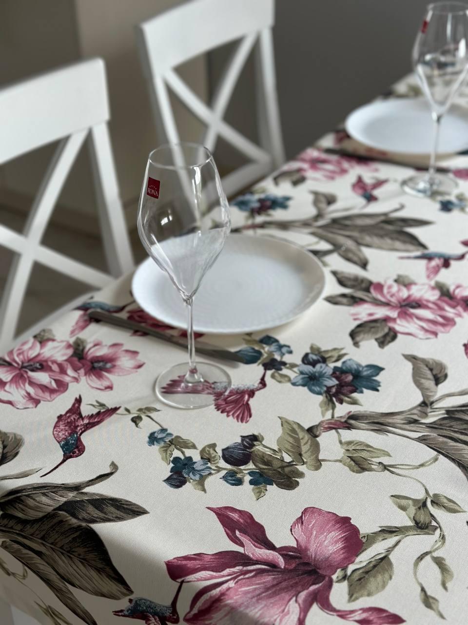Linen waterproof tablecloth with Teflon, Geometry collection, luxury quality (custom or standard size)
