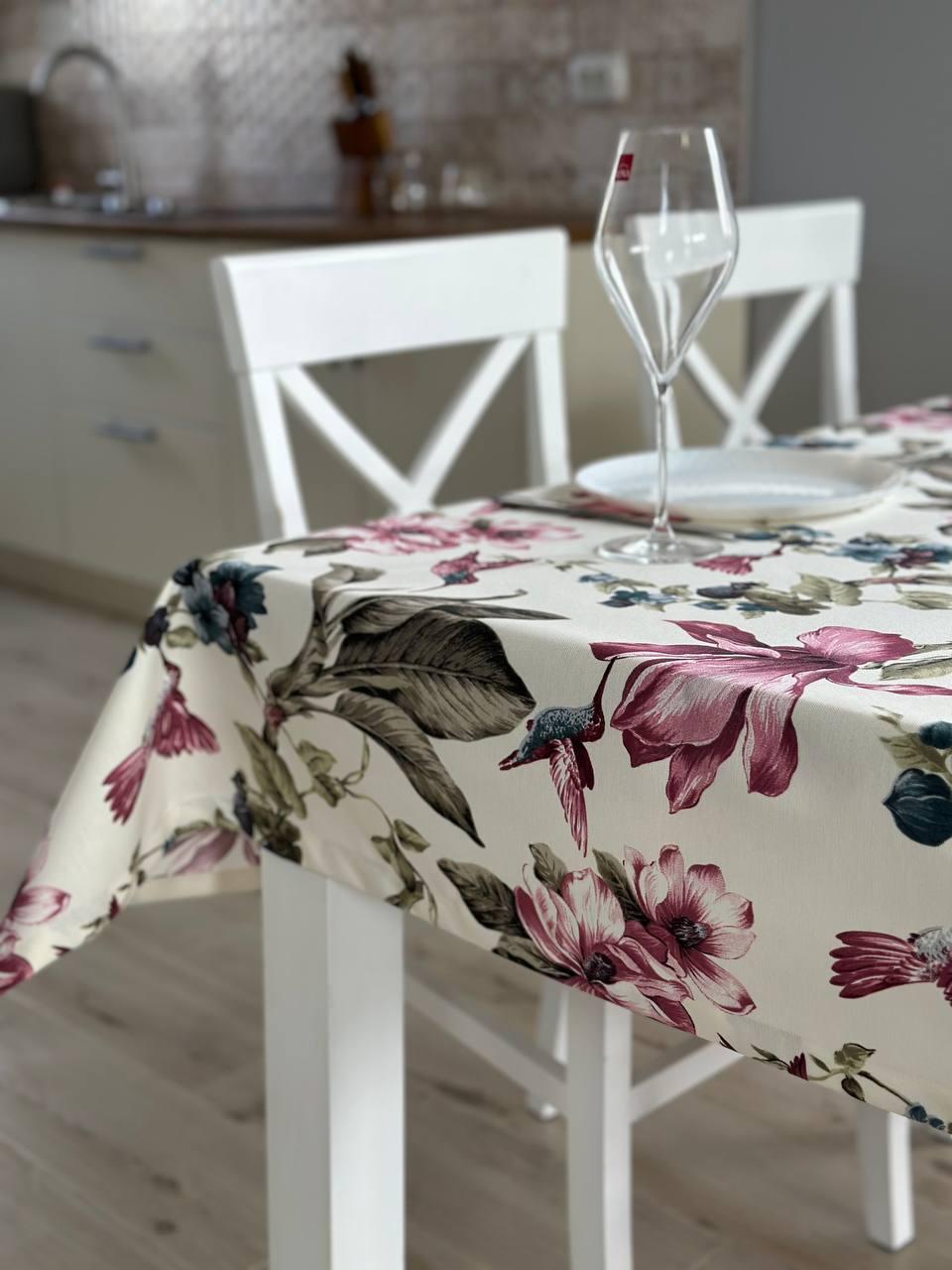 Linen waterproof tablecloth with Teflon, Geometry collection, luxury quality (custom or standard size)