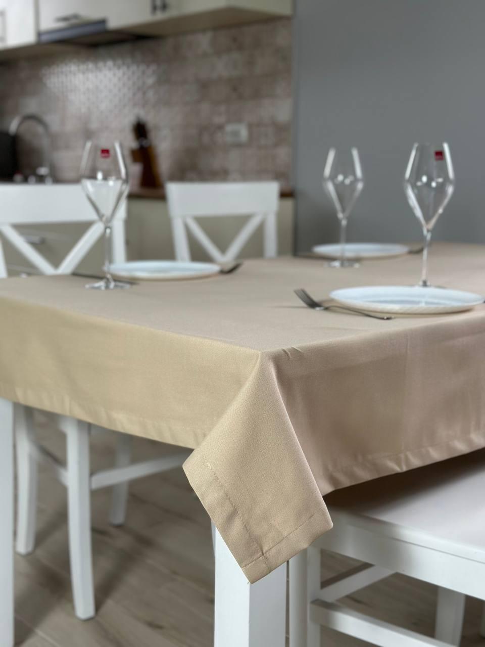 Linen waterproof tablecloth with Teflon, Geometry collection, luxury quality (custom or standard size)
