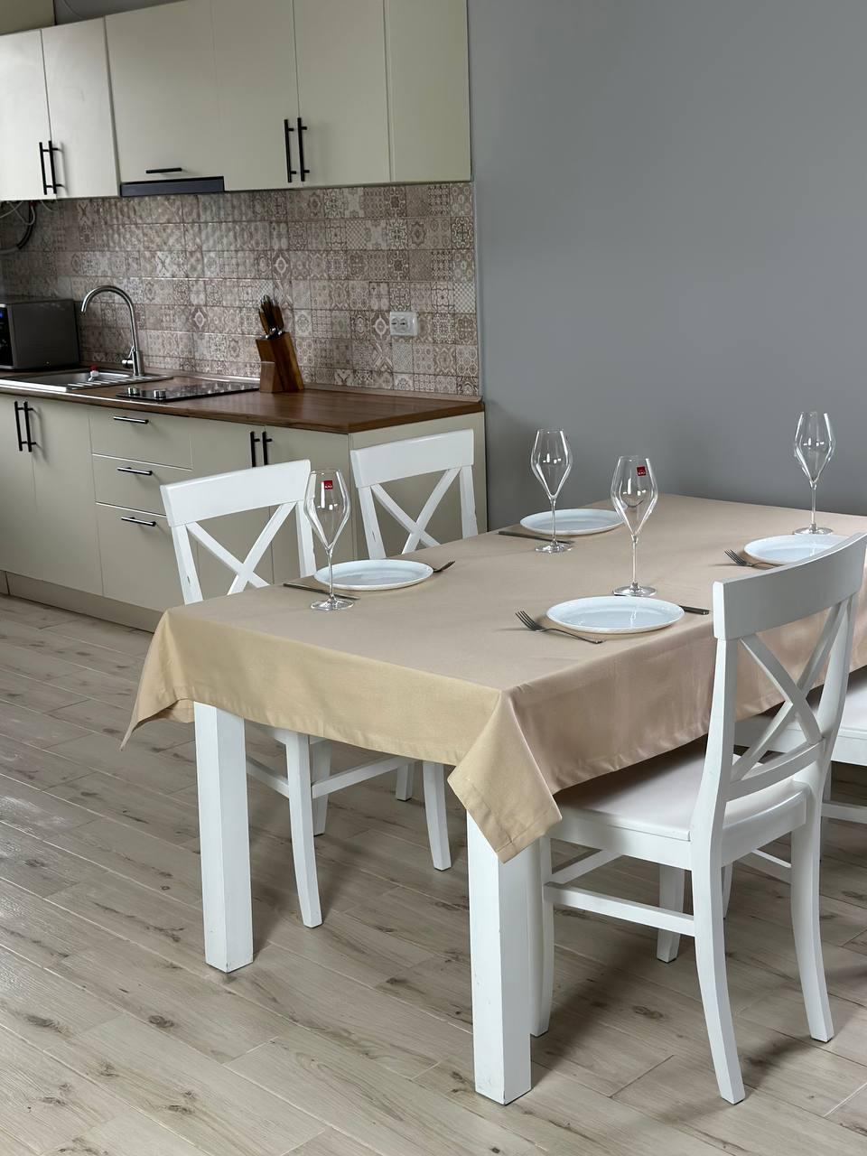 Linen waterproof tablecloth with Teflon, Geometry collection, luxury quality (custom or standard size)