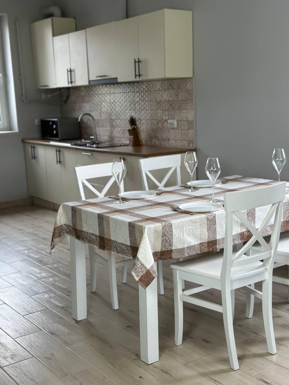 Linen waterproof tablecloth with Teflon, Geometry collection, luxury quality (custom or standard size)