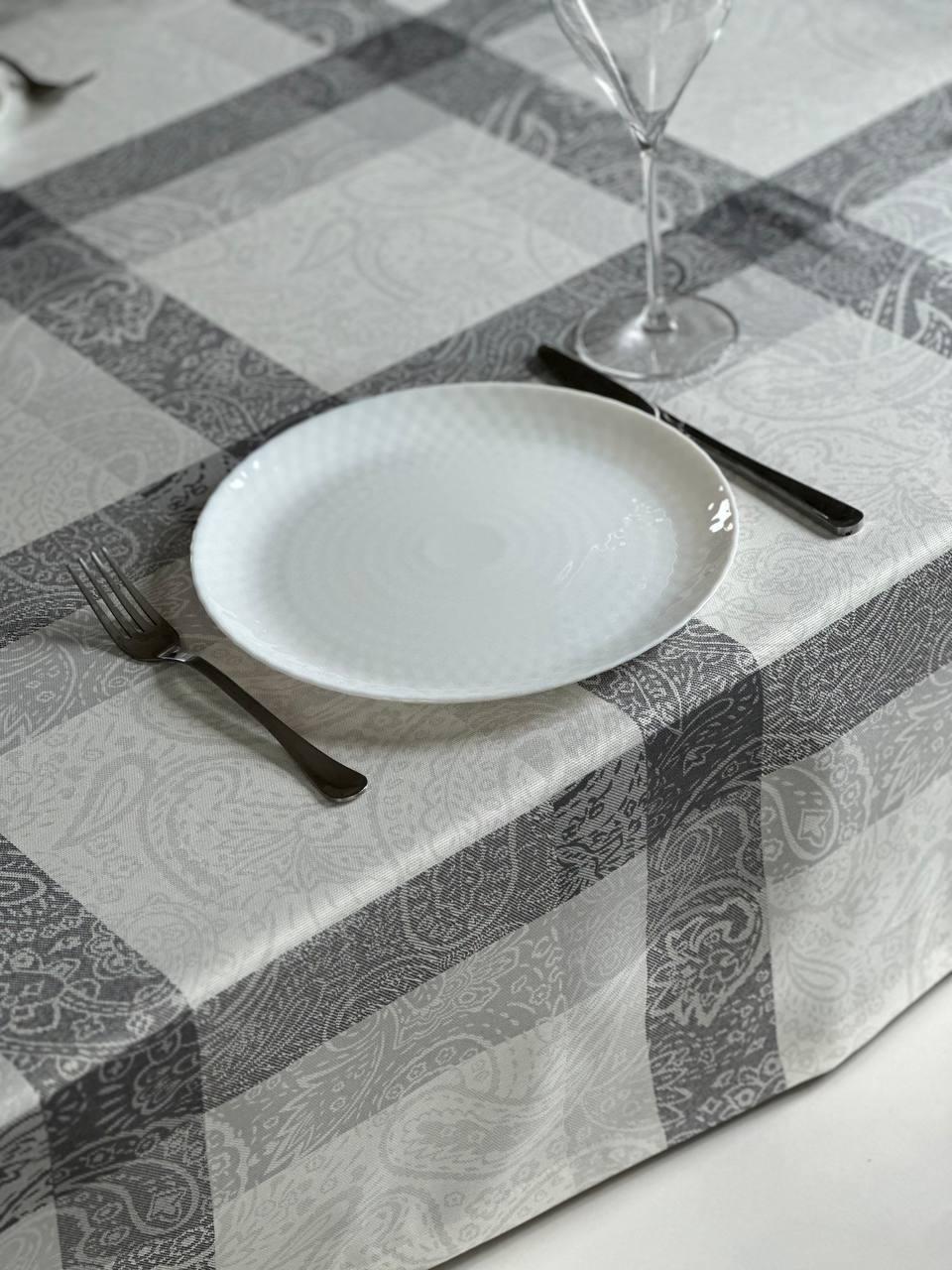 Linen waterproof tablecloth with Teflon, Geometry collection, luxury quality (custom or standard size)