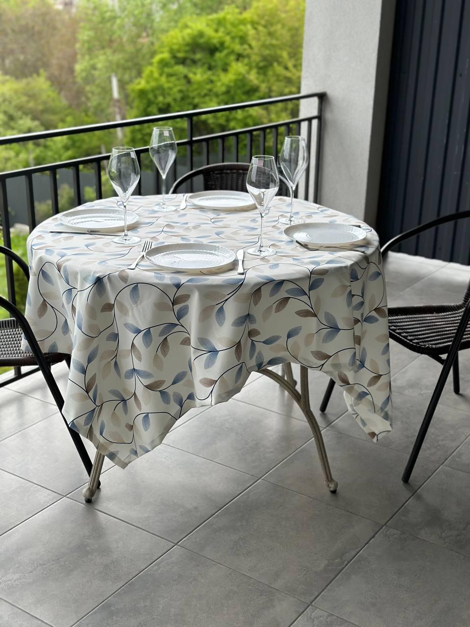 Linen waterproof tablecloth with Teflon, Geometry collection, luxury quality (custom or standard size)