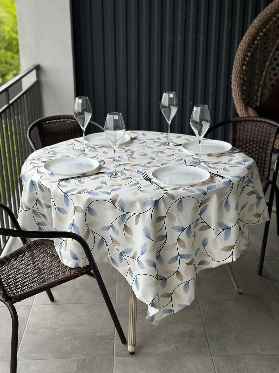 Linen waterproof tablecloth with Teflon, Geometry collection, luxury quality (custom or standard size)