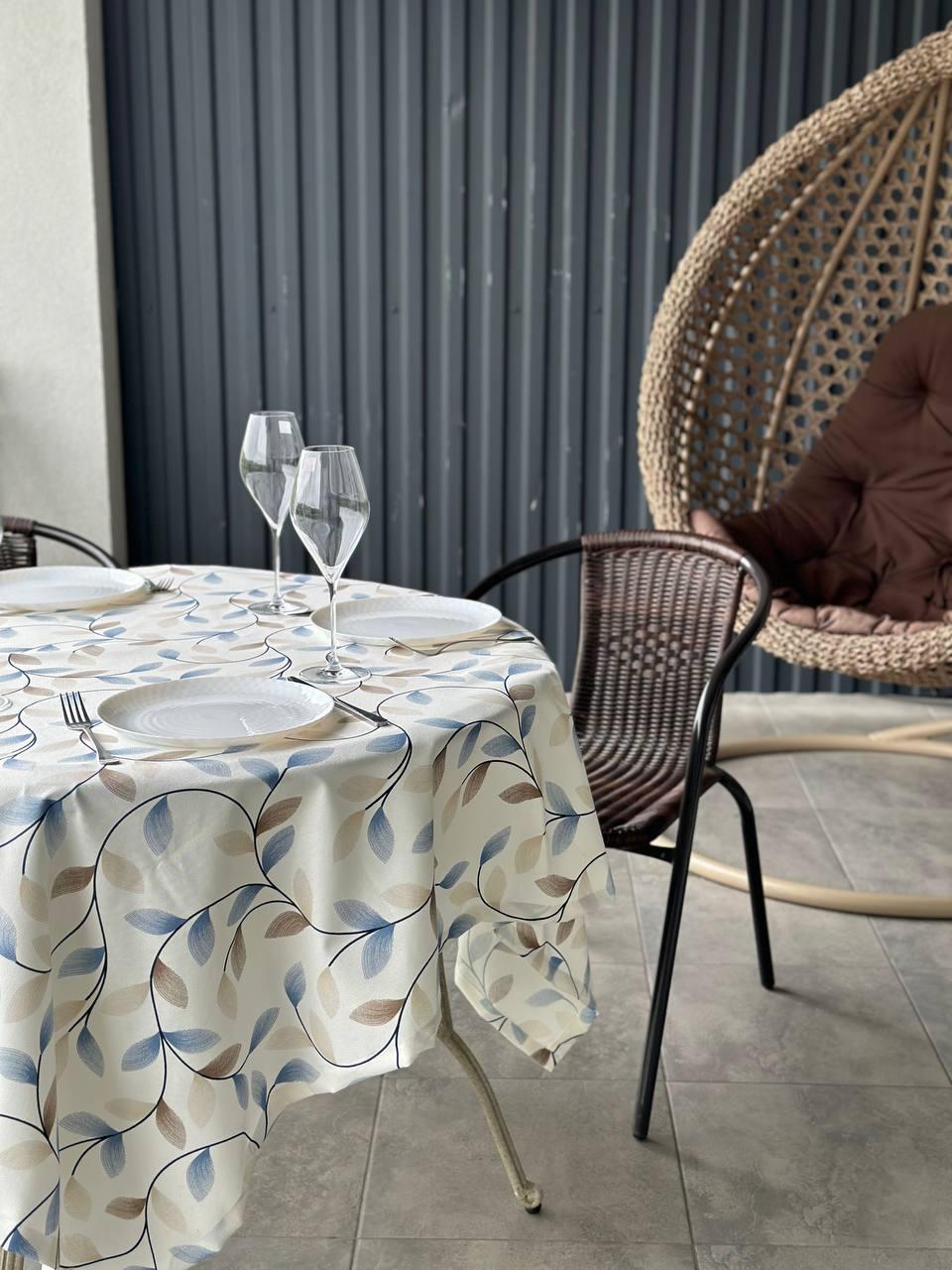Linen waterproof tablecloth with Teflon, Geometry collection, luxury quality (custom or standard size)