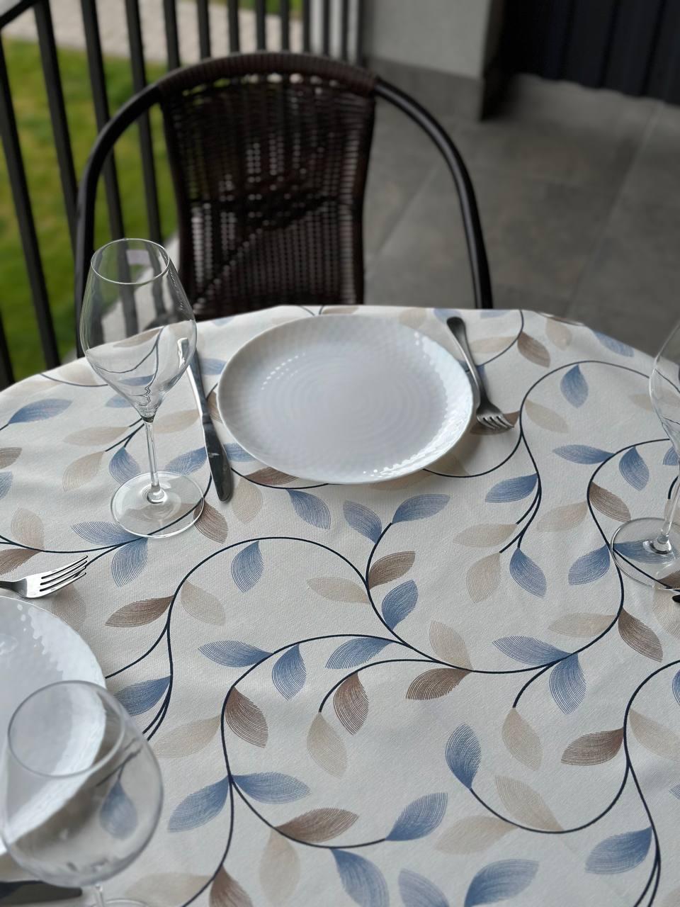 Linen waterproof tablecloth with Teflon, Geometry collection, luxury quality (custom or standard size)