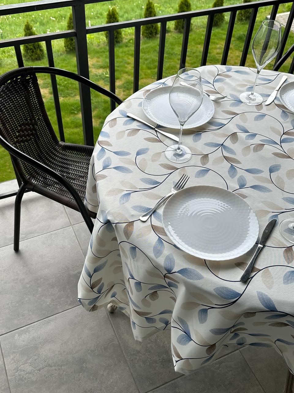 Linen waterproof tablecloth with Teflon, Geometry collection, luxury quality (custom or standard size)