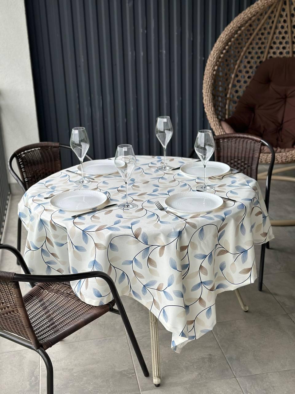 Linen waterproof tablecloth with Teflon, Geometry collection, luxury quality (custom or standard size)