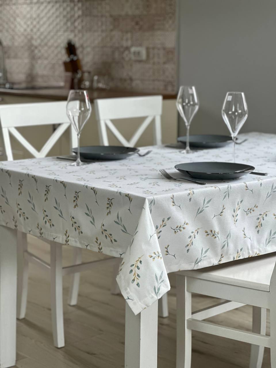 Linen waterproof tablecloth with Teflon, Geometry collection, luxury quality (custom or standard size)