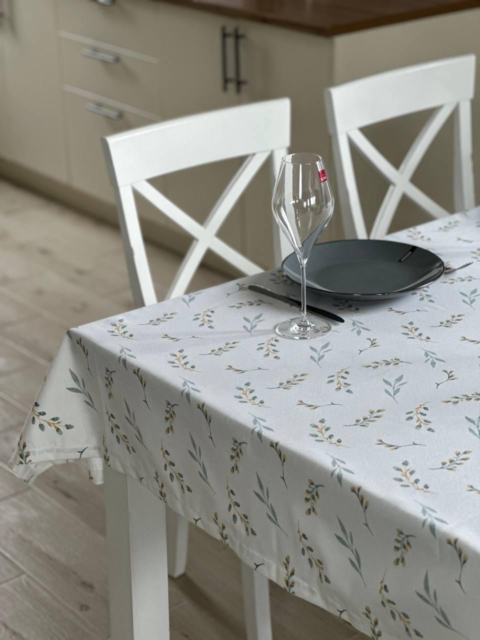 Linen waterproof tablecloth with Teflon, Geometry collection, luxury quality (custom or standard size)