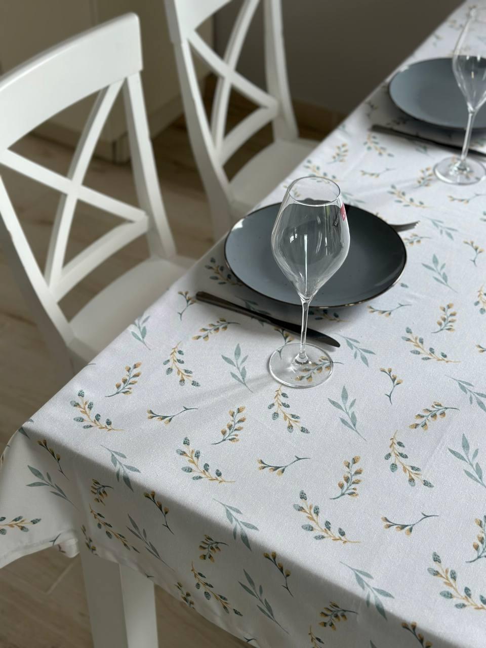 Linen waterproof tablecloth with Teflon, Geometry collection, luxury quality (custom or standard size)