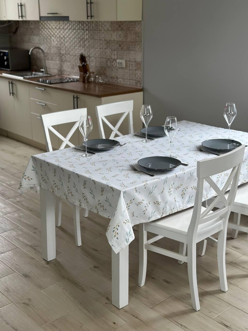 Linen waterproof tablecloth with Teflon, Geometry collection, luxury quality (custom or standard size)