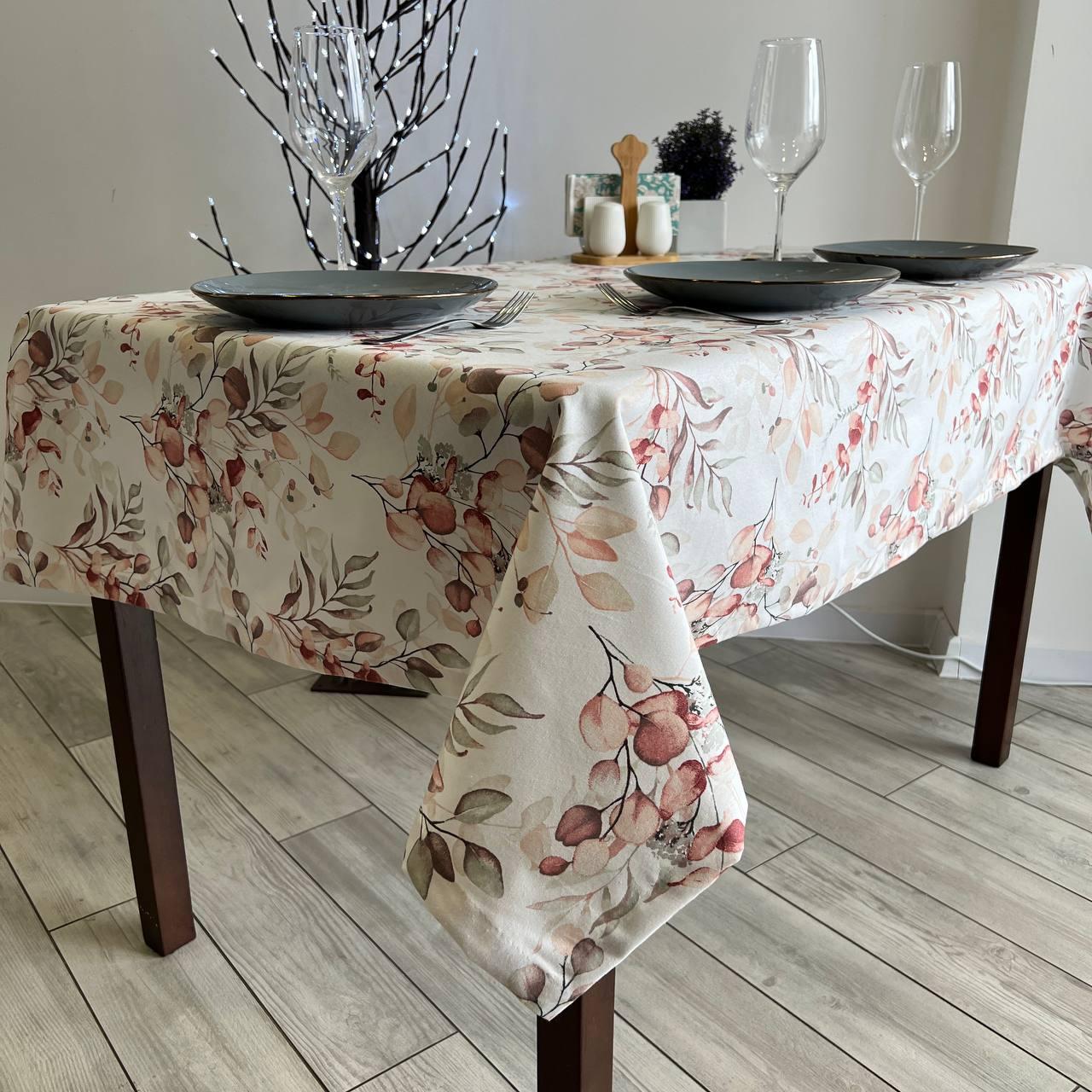 Linen waterproof tablecloth with Teflon, Geometry collection, luxury quality (custom or standard size)