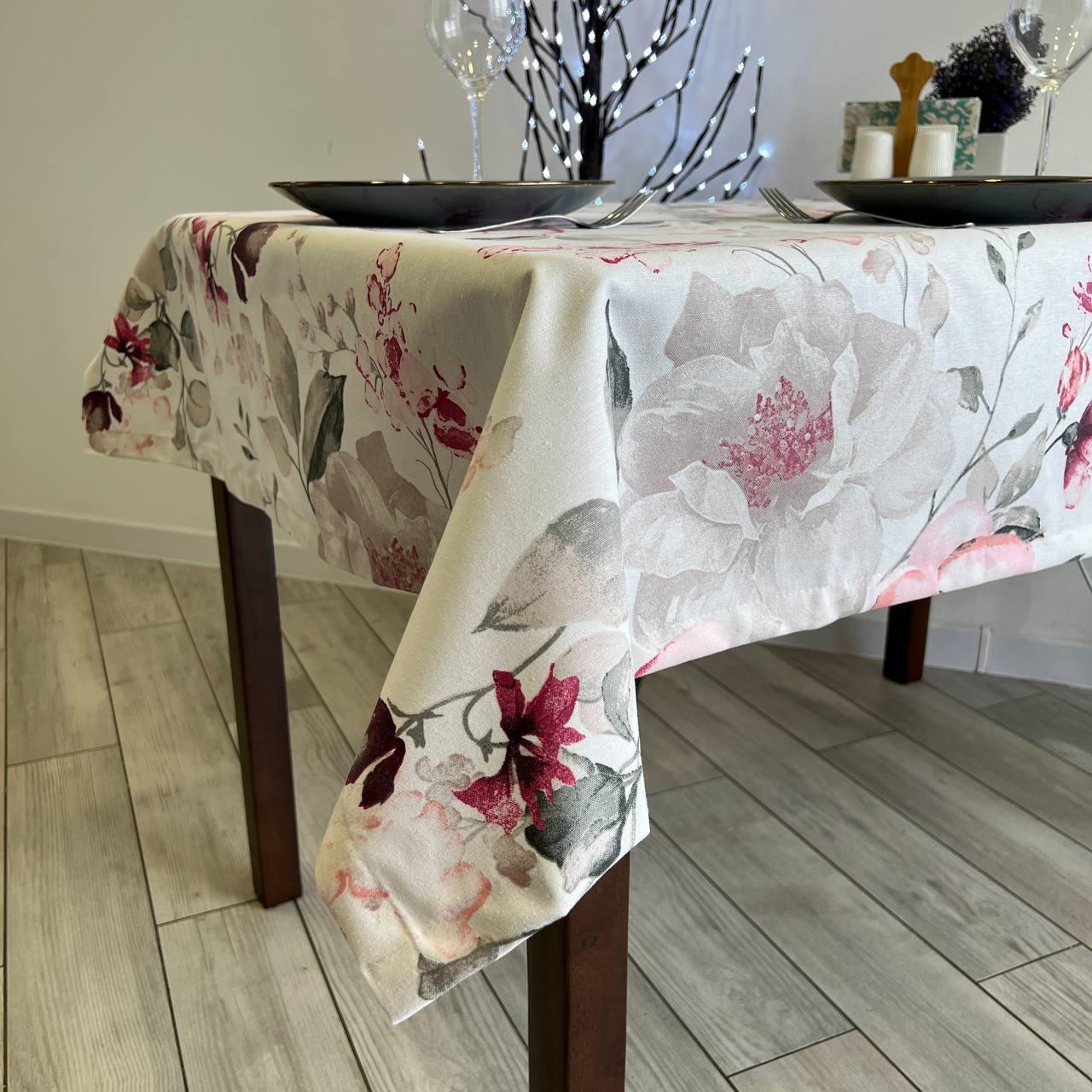 Linen waterproof tablecloth with Teflon, Geometry collection, luxury quality (custom or standard size)