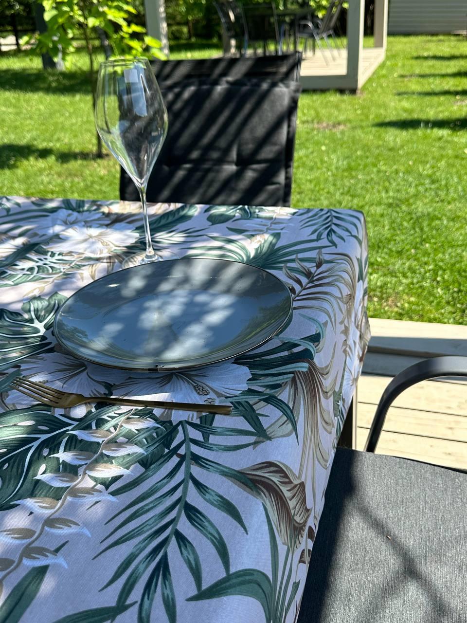Linen waterproof tablecloth with Teflon, Geometry collection, luxury quality (custom or standard size)