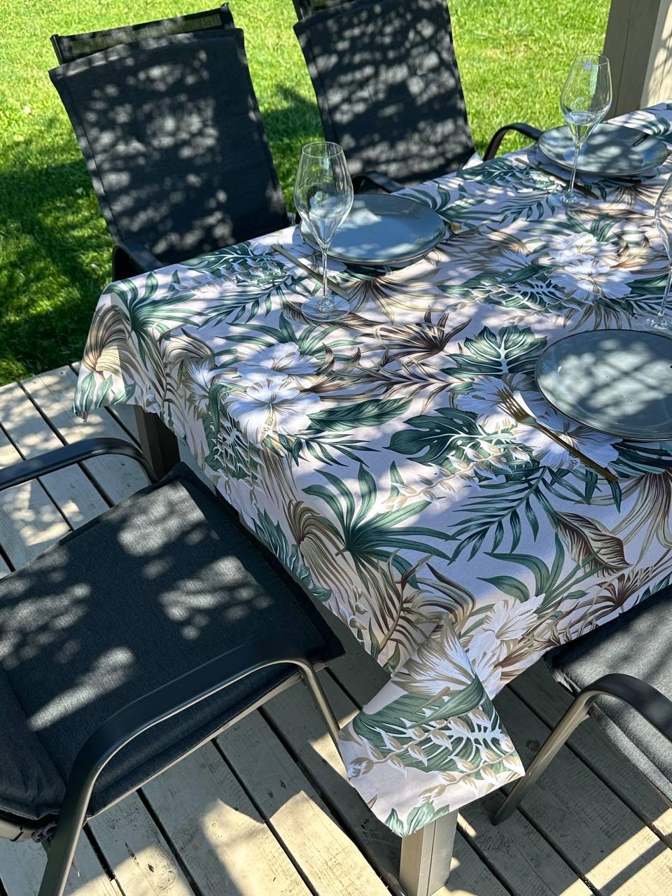 Linen waterproof tablecloth with Teflon, Geometry collection, luxury quality (custom or standard size)