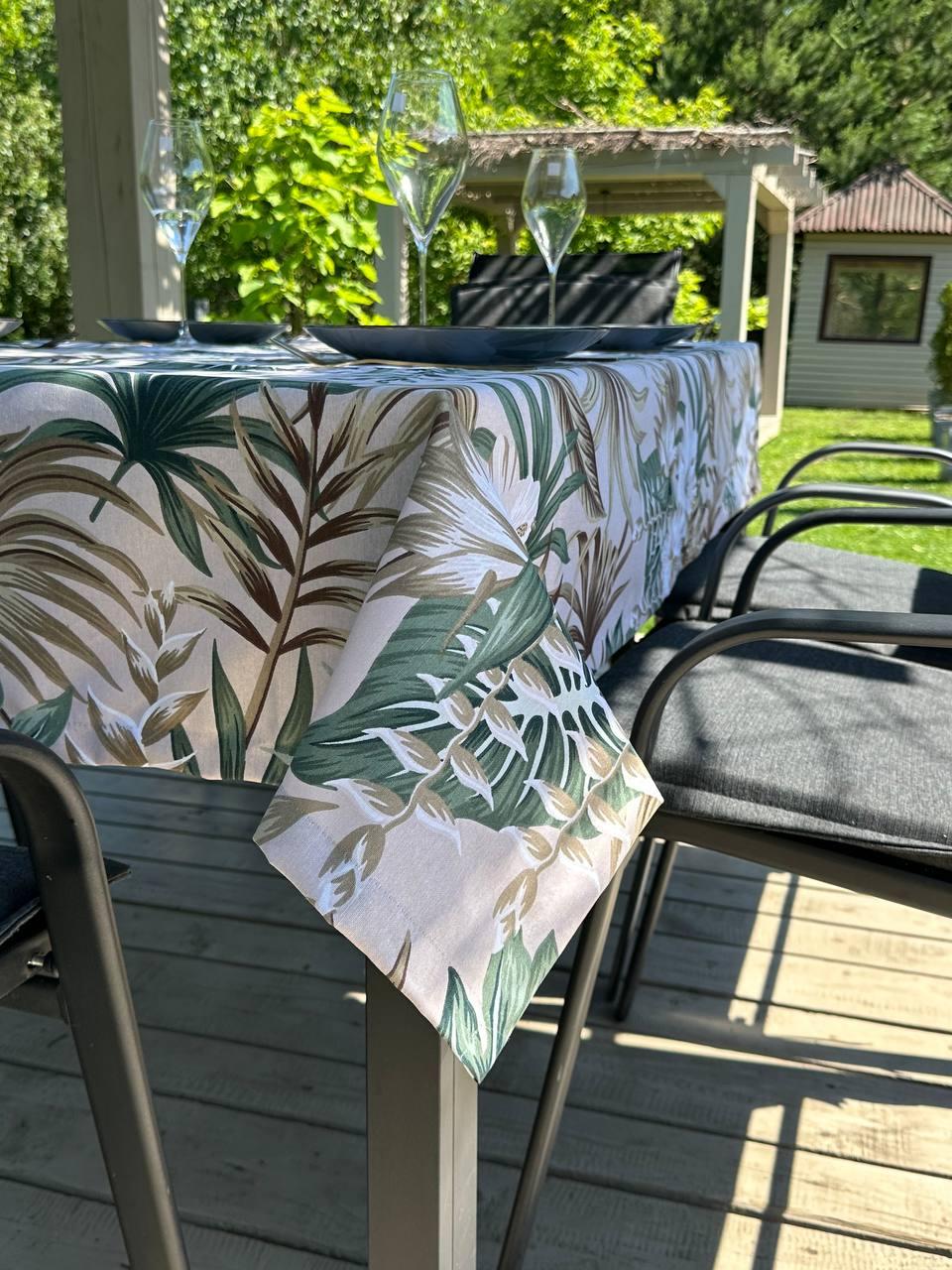 Linen waterproof tablecloth with Teflon, Geometry collection, luxury quality (custom or standard size)