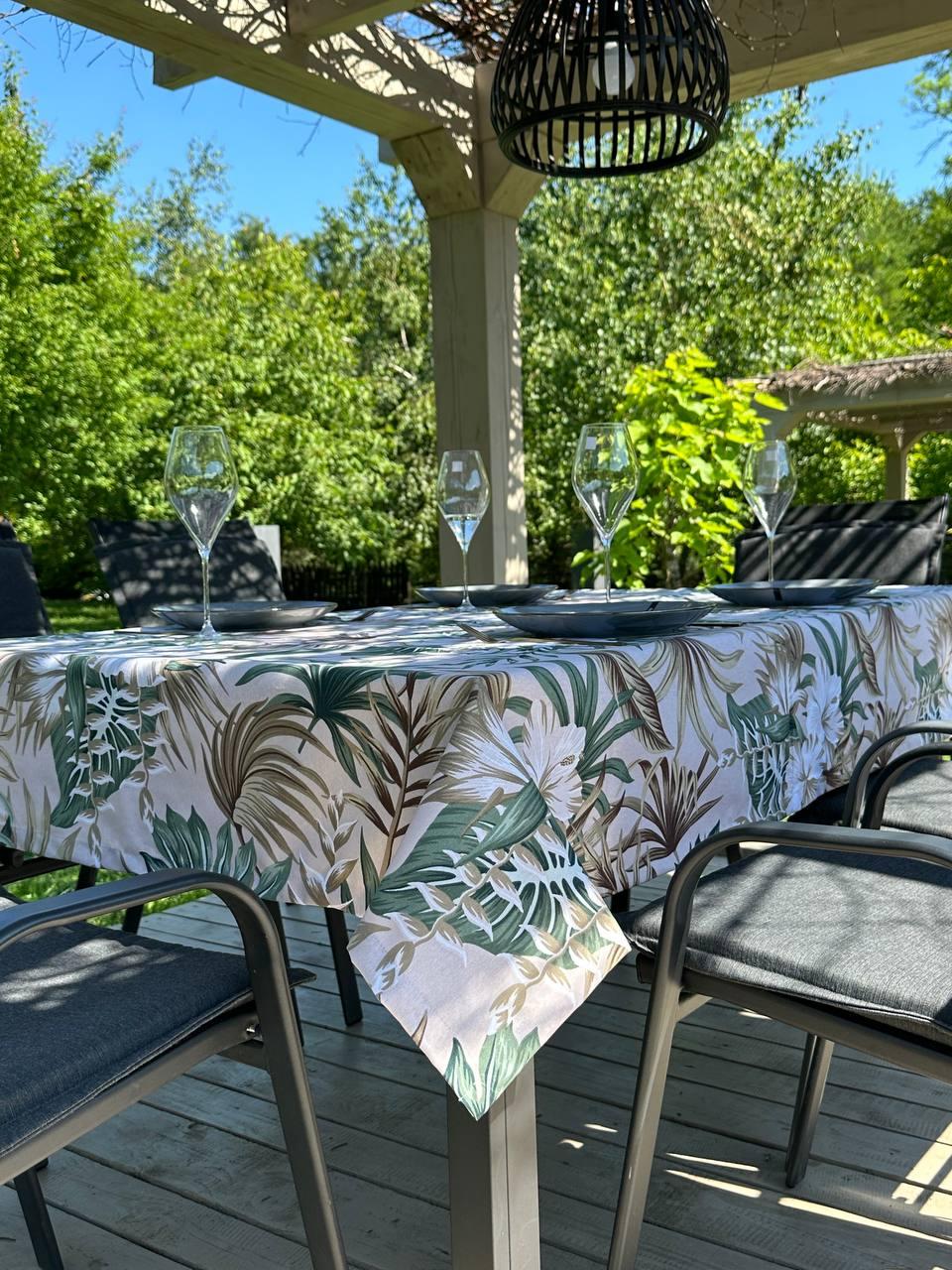 Linen waterproof tablecloth with Teflon, Geometry collection, luxury quality (custom or standard size)