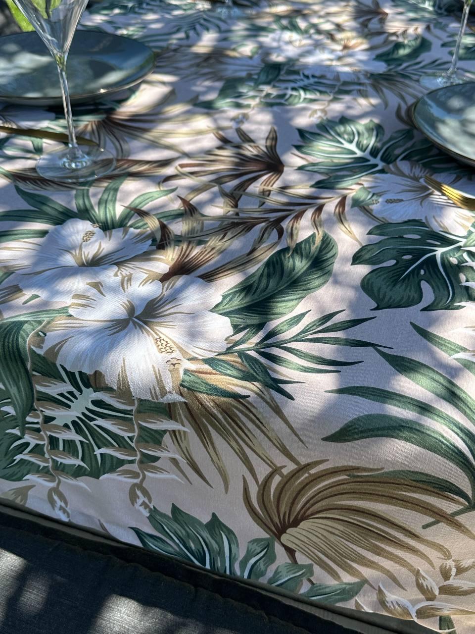 Linen waterproof tablecloth with Teflon, Geometry collection, luxury quality (custom or standard size)