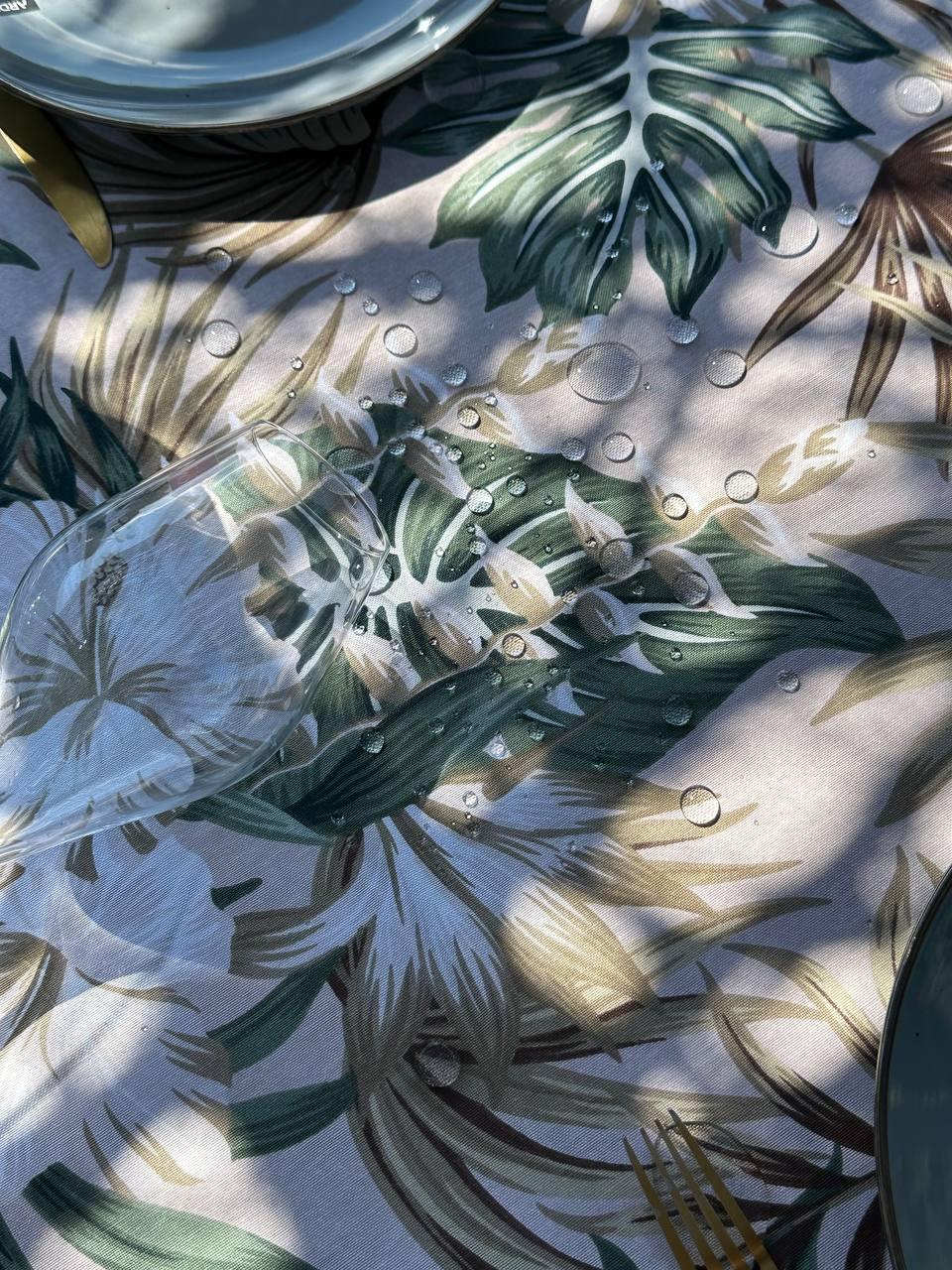 Linen waterproof tablecloth with Teflon, Geometry collection, luxury quality (custom or standard size)