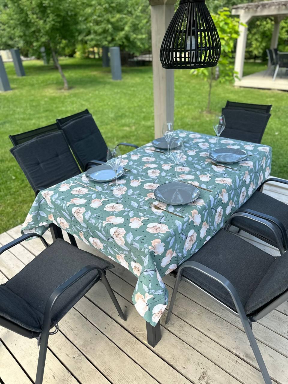 Linen waterproof tablecloth with Teflon, Geometry collection, luxury quality (custom or standard size)