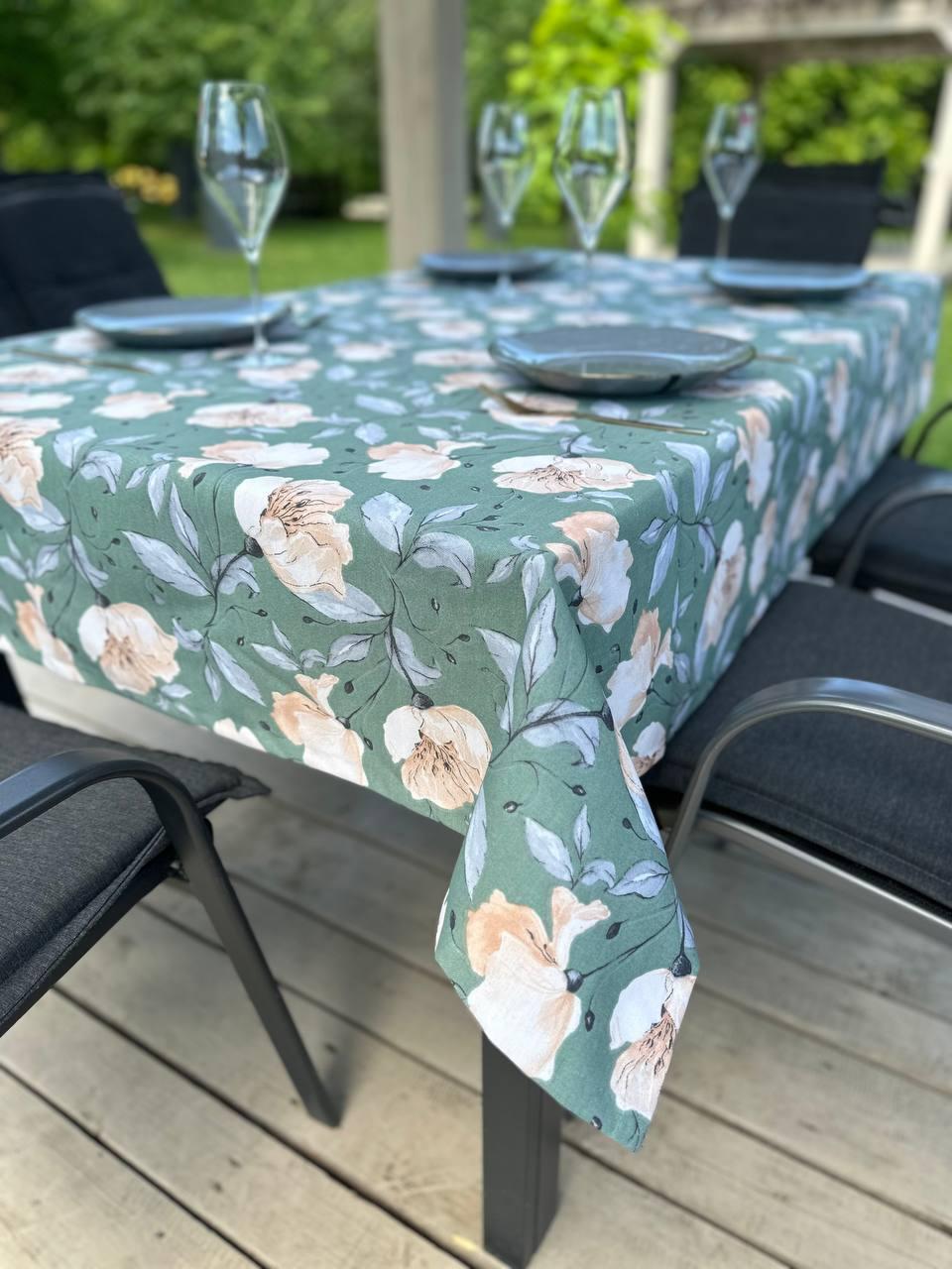 Linen waterproof tablecloth with Teflon, Geometry collection, luxury quality (custom or standard size)