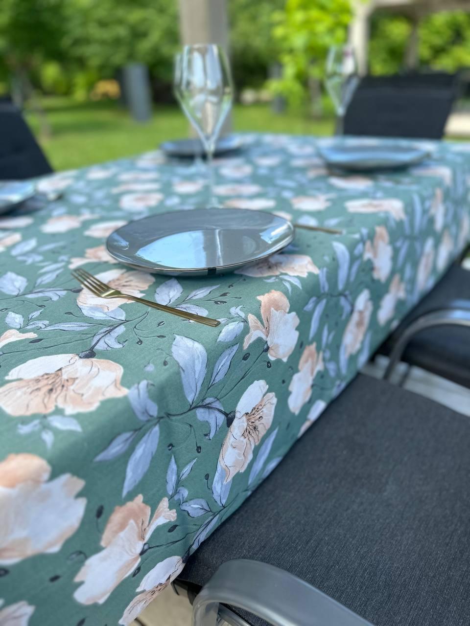 Linen waterproof tablecloth with Teflon, Geometry collection, luxury quality (custom or standard size)