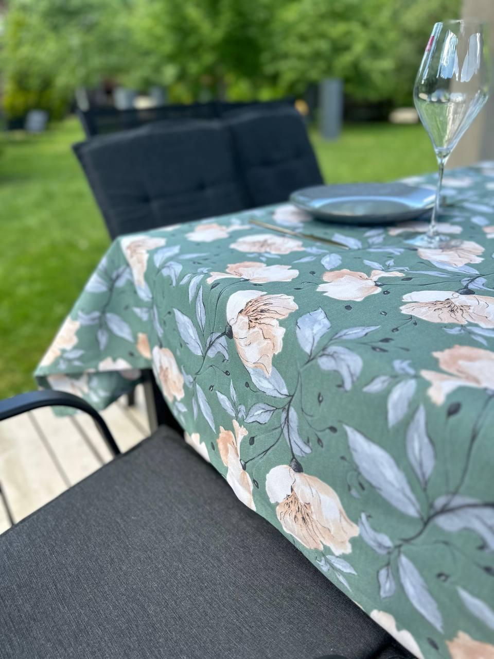 Linen waterproof tablecloth with Teflon, Geometry collection, luxury quality (custom or standard size)