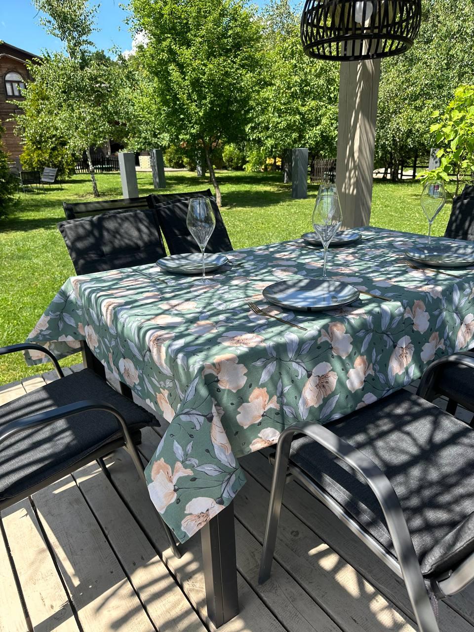 Linen waterproof tablecloth with Teflon, Geometry collection, luxury quality (custom or standard size)