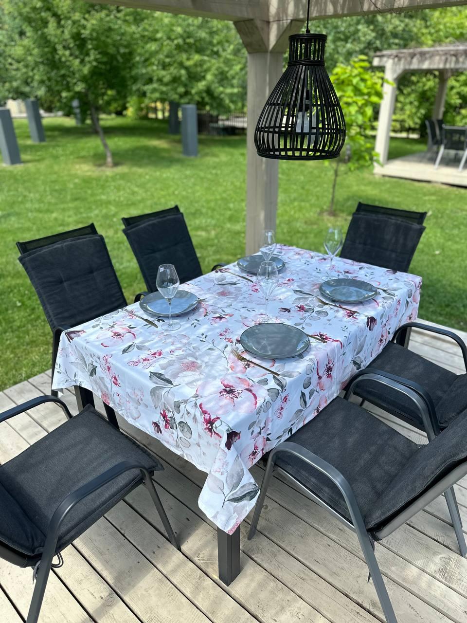 Linen waterproof tablecloth with Teflon, Geometry collection, luxury quality (custom or standard size)