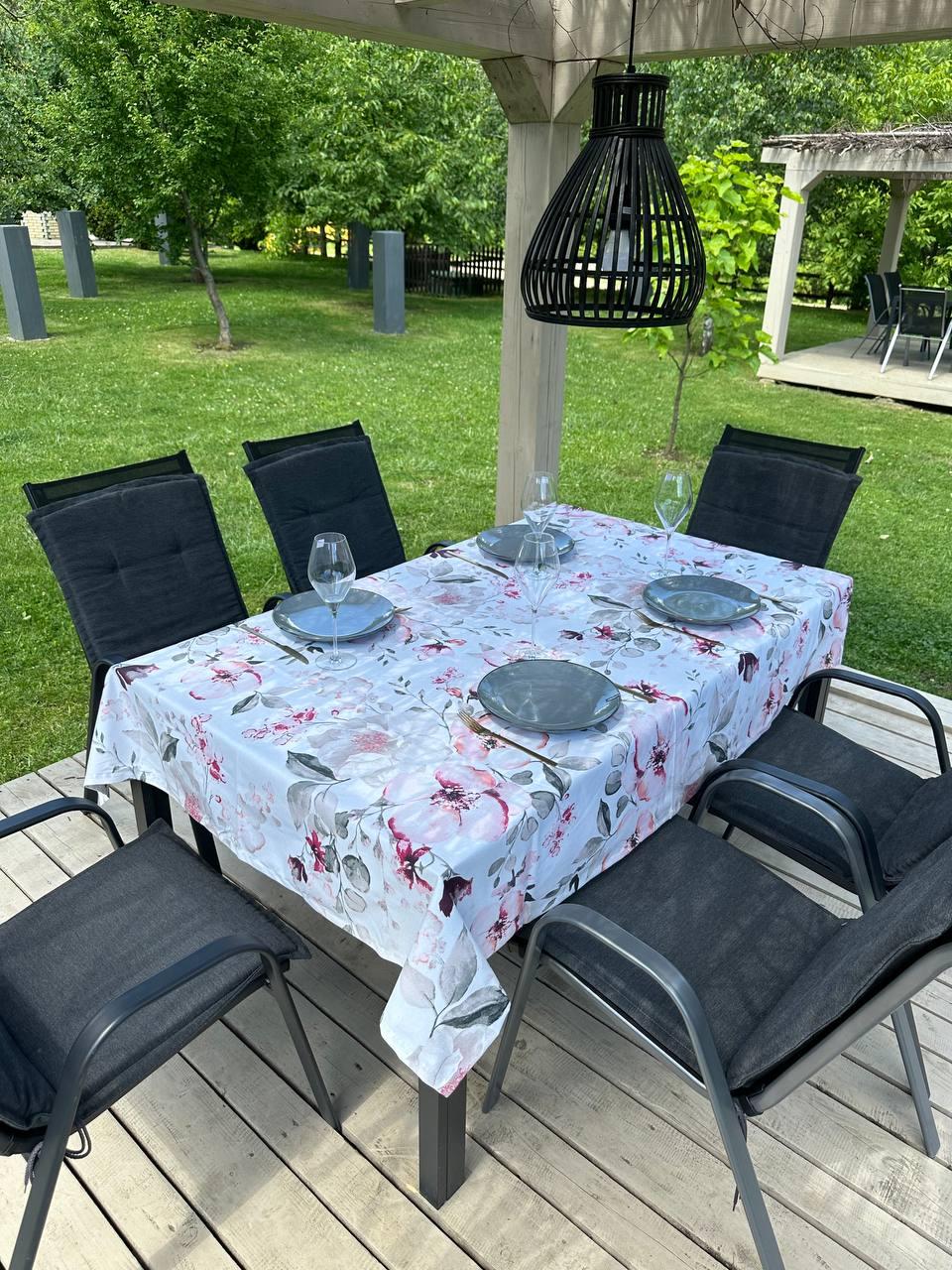 Linen waterproof tablecloth with Teflon, Geometry collection, luxury quality (custom or standard size)