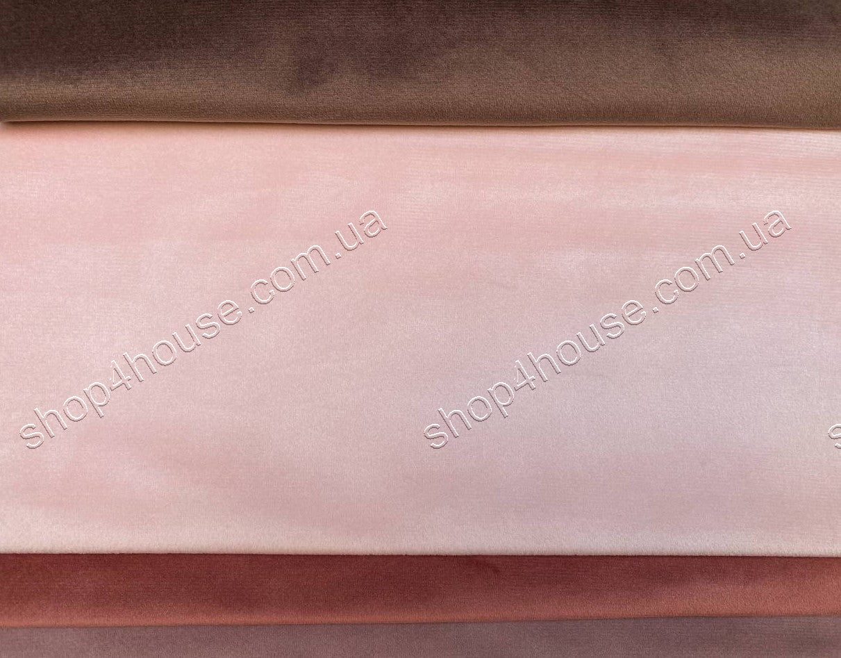 Velvet plain curtains, soft pink color