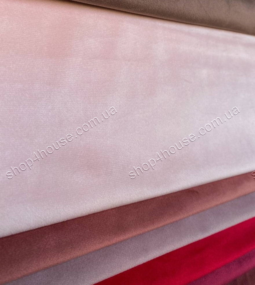 Velvet plain curtains, soft pink color