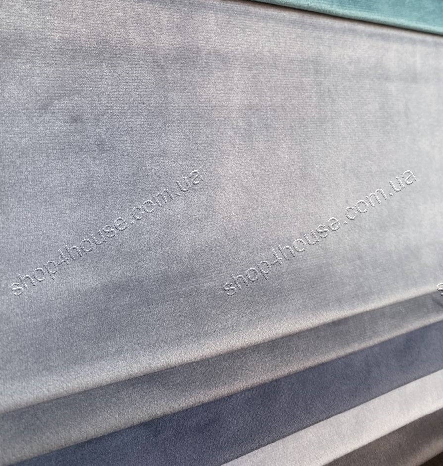 Velvet plain curtains, light gray color