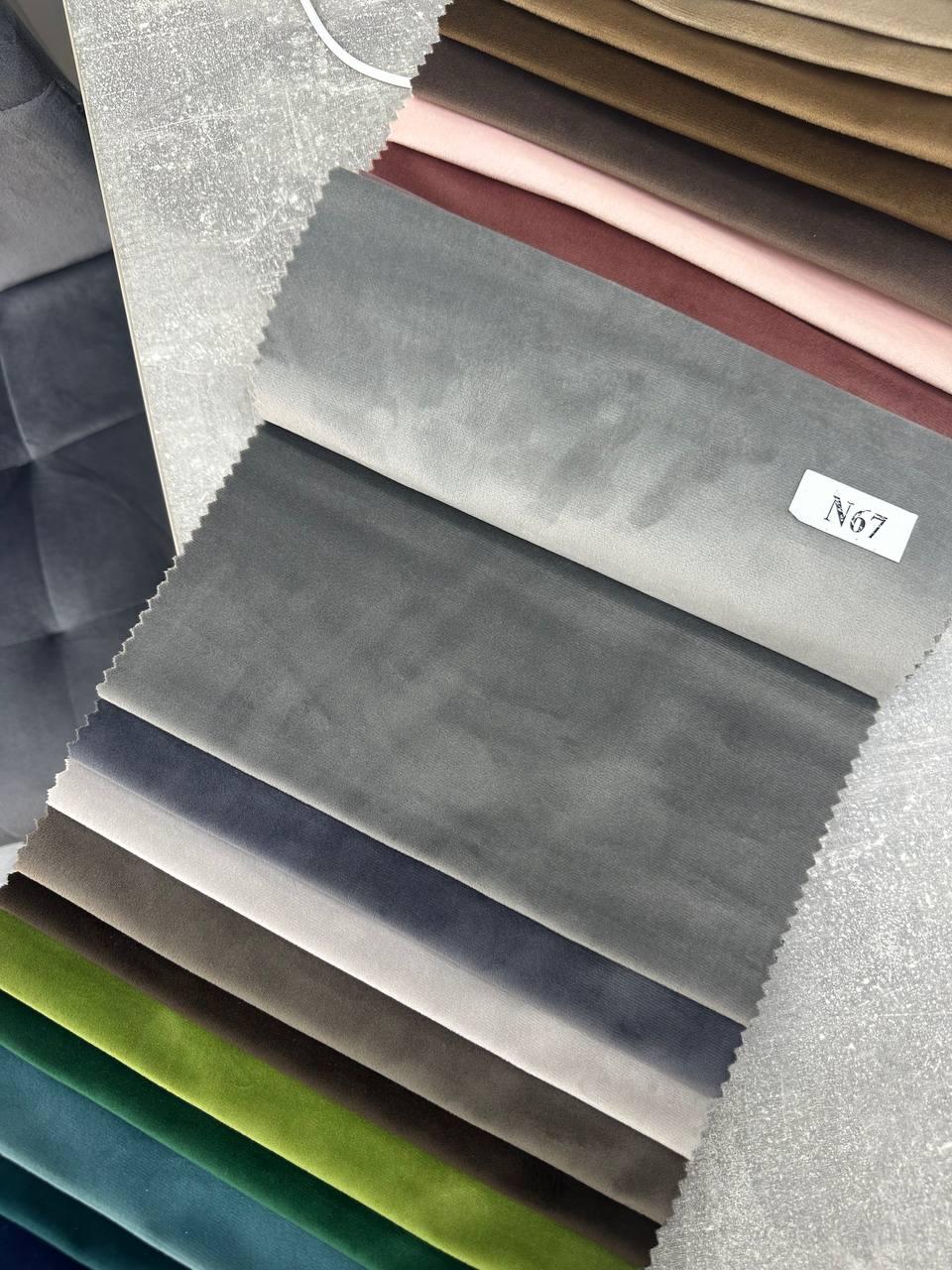 Velvet plain curtains, gray color