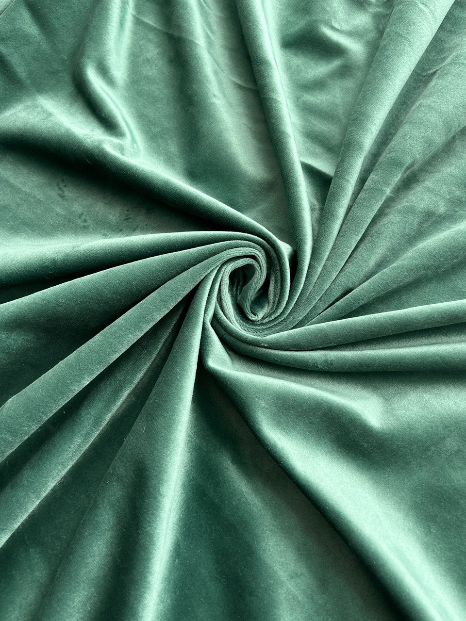 Velvet plain curtains, emerald green color