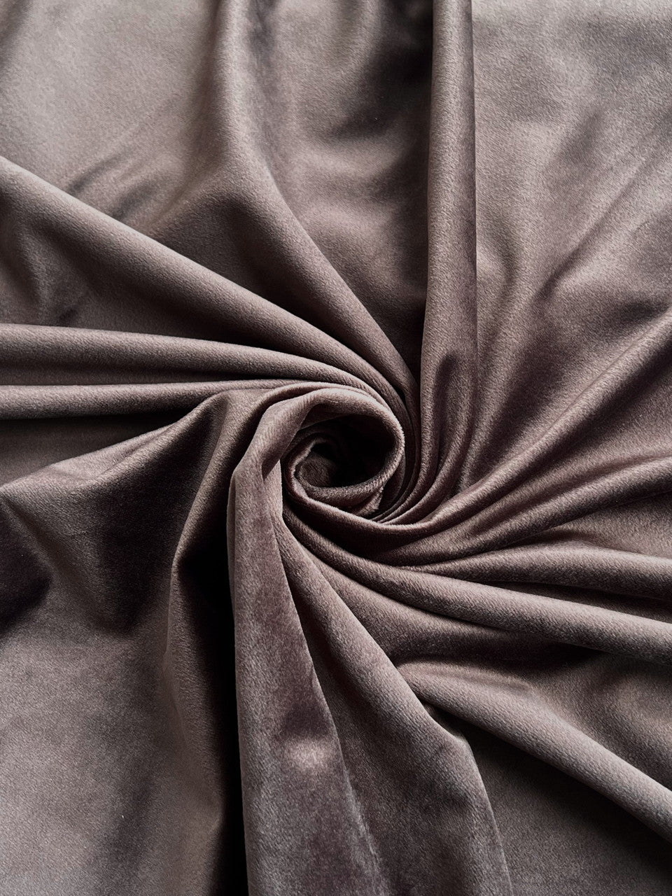 Velvet plain curtains, dark brown color