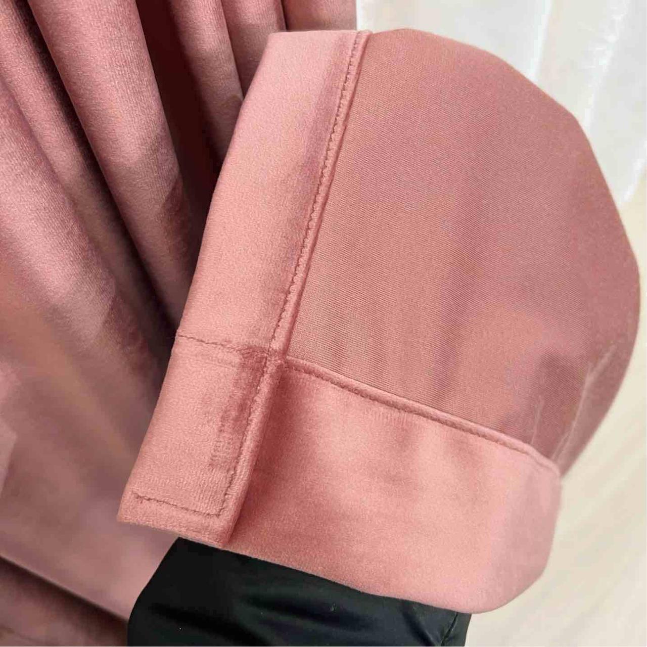Velvet plain curtains, dark pink color