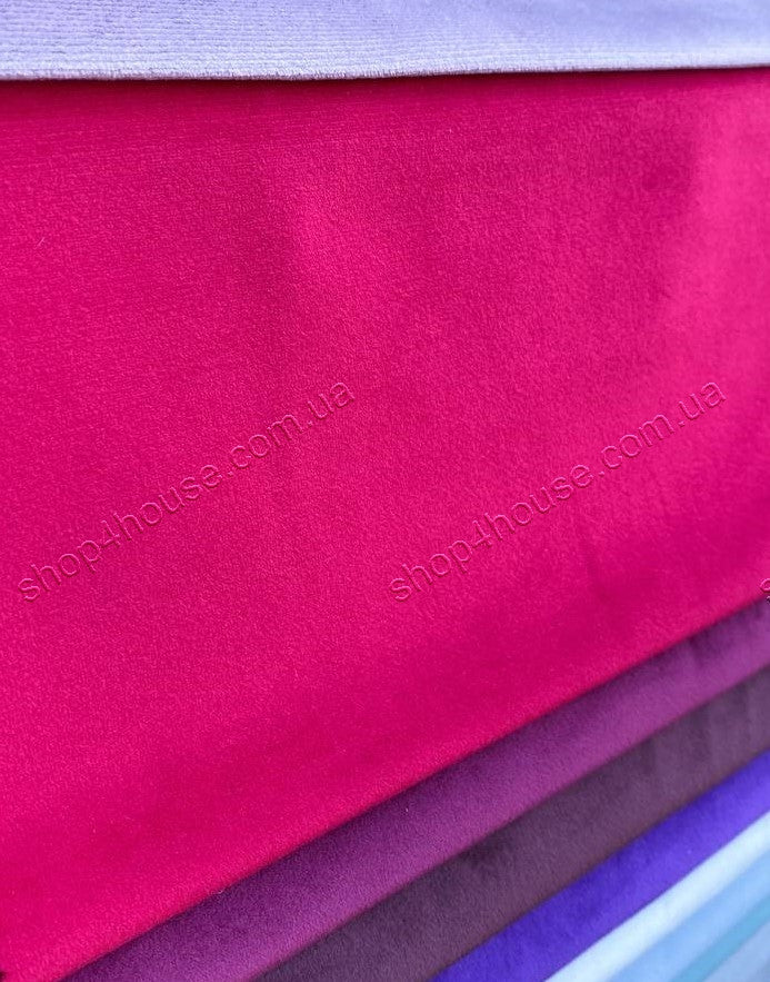 Velvet plain curtains, red color