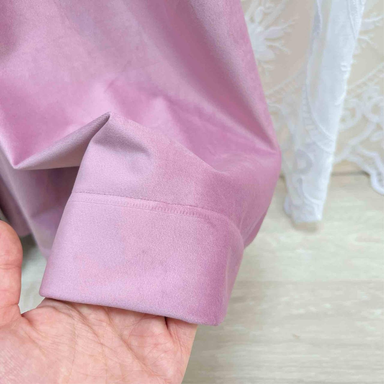 Velvet plain curtains, pink color