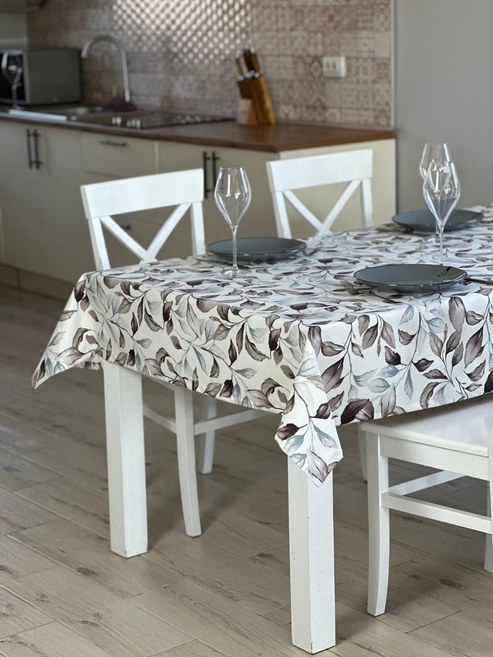 Linen waterproof tablecloth with Teflon, Geometry collection, luxury quality (custom or standard size)