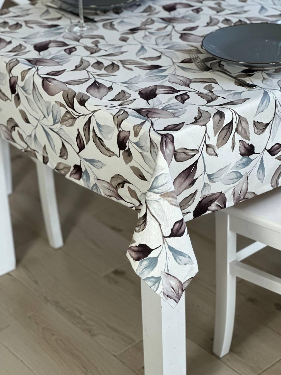 Linen waterproof tablecloth with Teflon, Geometry collection, luxury quality (custom or standard size)