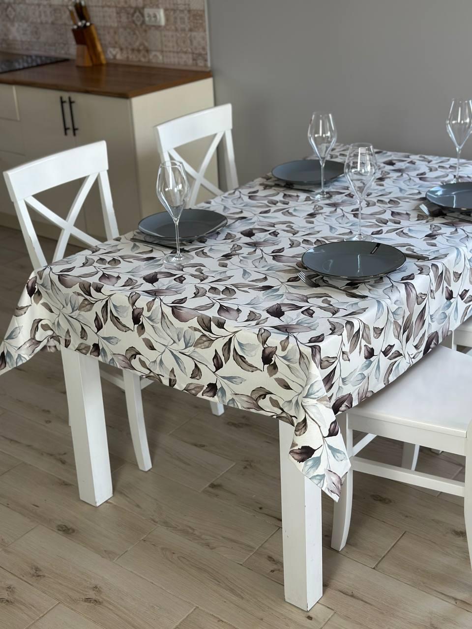 Linen waterproof tablecloth with Teflon, Geometry collection, luxury quality (custom or standard size)