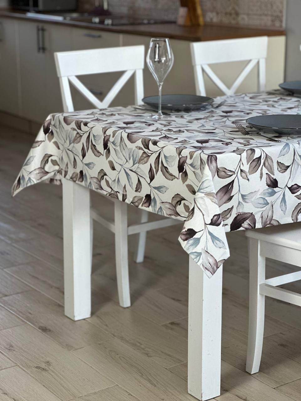 Linen waterproof tablecloth with Teflon, Geometry collection, luxury quality (custom or standard size)