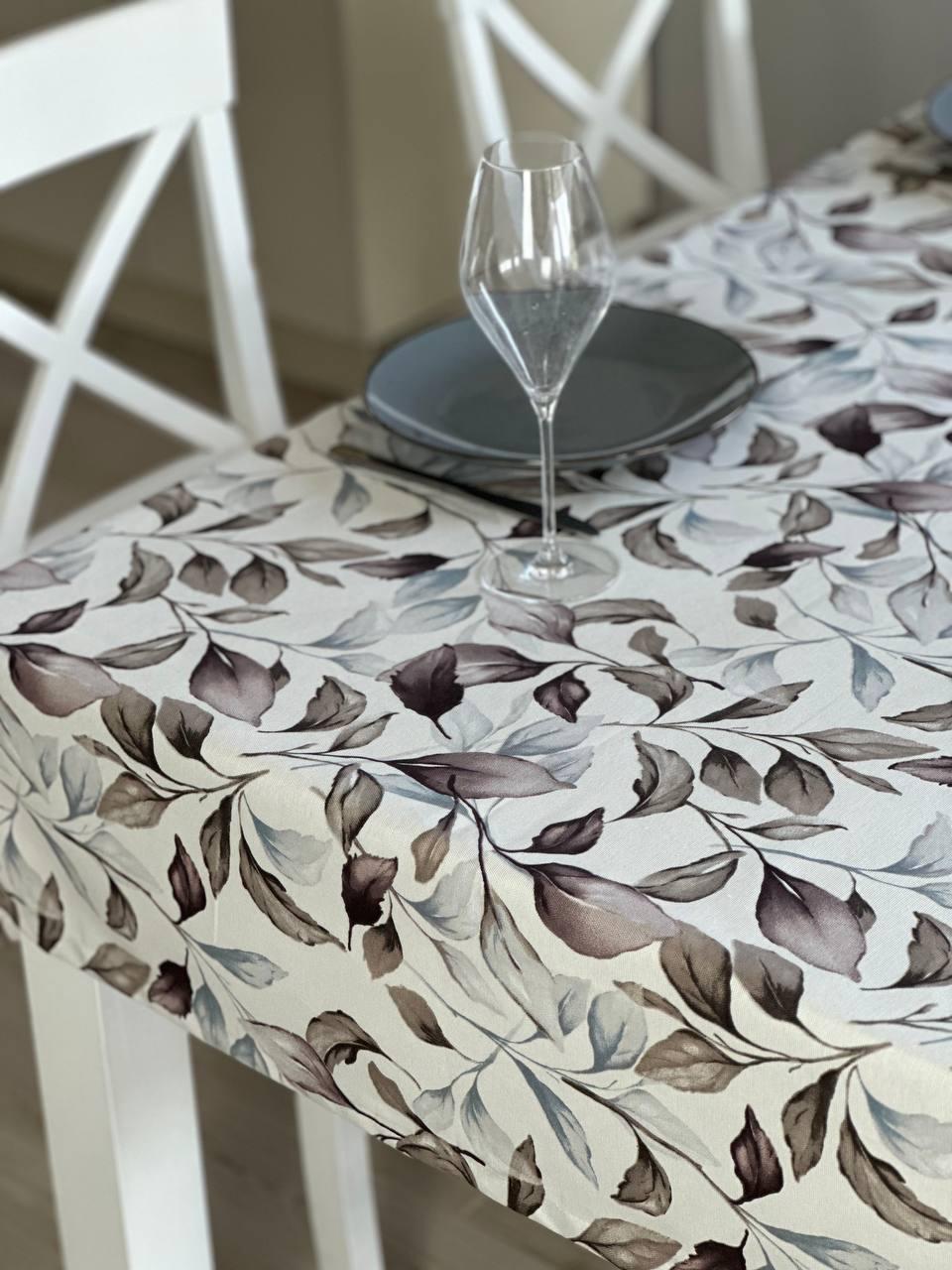Linen waterproof tablecloth with Teflon, Geometry collection, luxury quality (custom or standard size)
