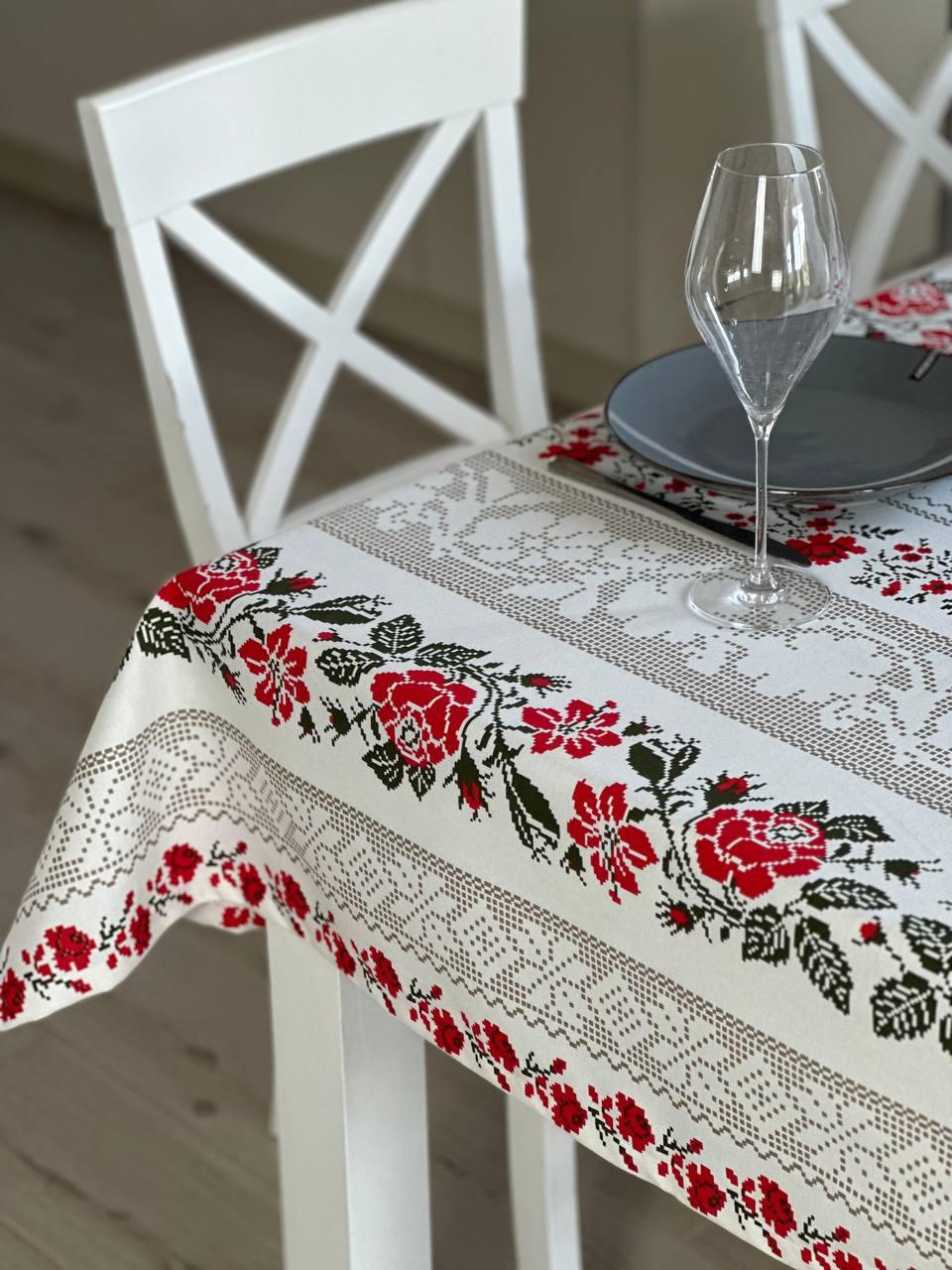 Linen waterproof tablecloth with Teflon, Geometry collection, luxury quality (custom or standard size)