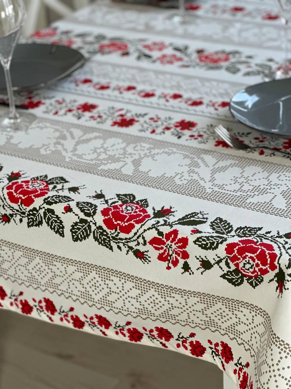 Linen waterproof tablecloth with Teflon, Geometry collection, luxury quality (custom or standard size)