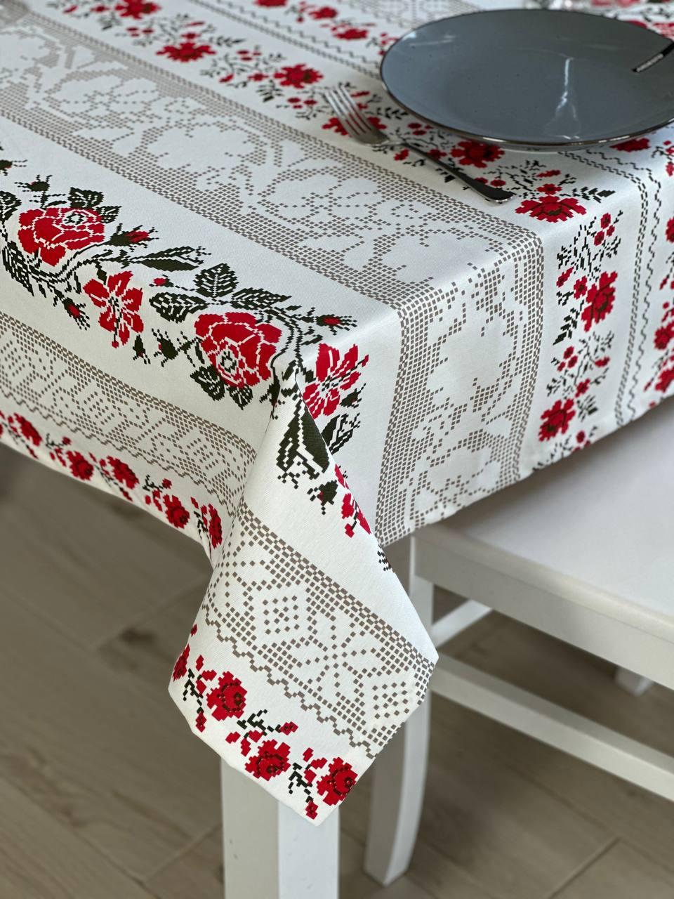 Linen waterproof tablecloth with Teflon, Geometry collection, luxury quality (custom or standard size)