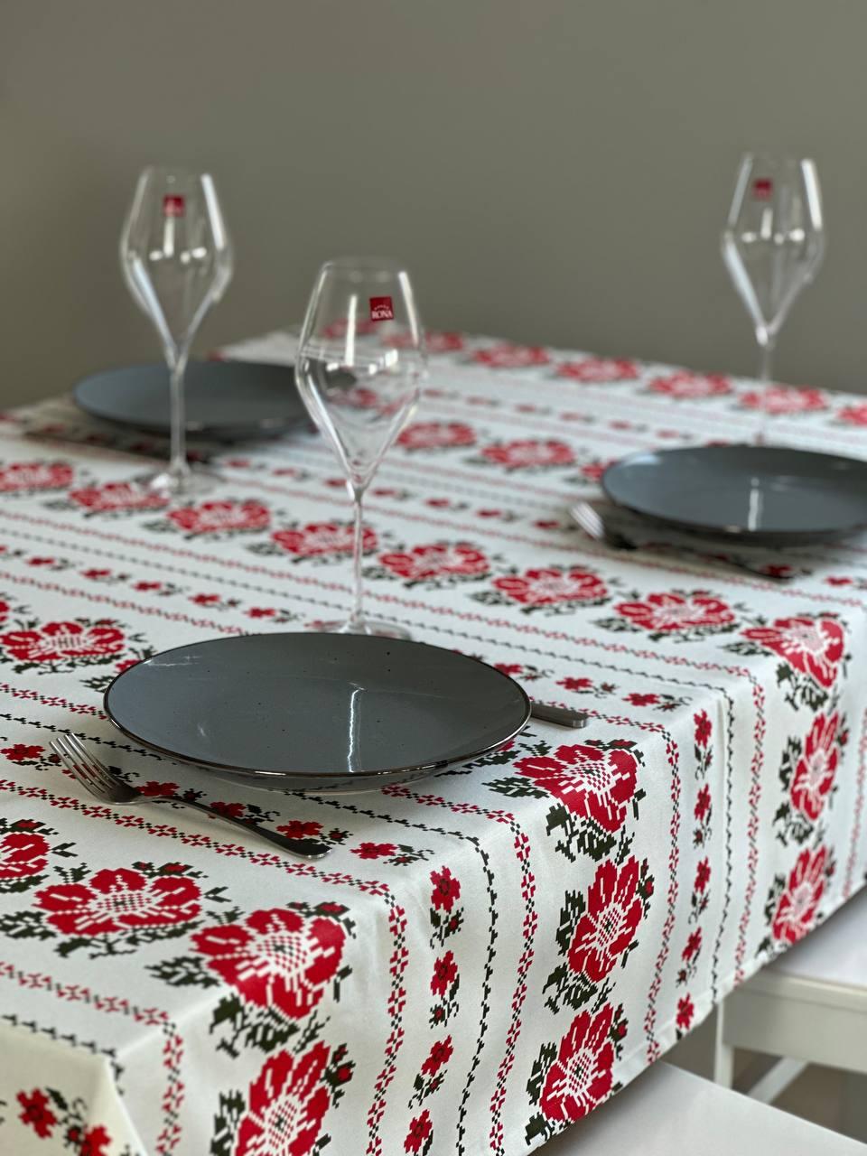 Linen waterproof tablecloth with Teflon, Geometry collection, luxury quality (custom or standard size)